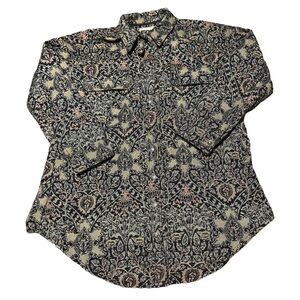 We The Free Olive and Black Patterned Jacket Size L